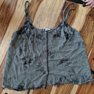 Volcom chem class green camo cropped camisole tank